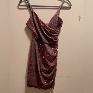 Dress The Population DTP Red Sequins Dress Sparkly Valentines Day Ready NWOT